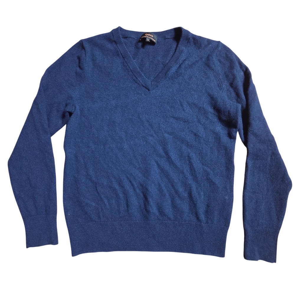 Quince Mens 100% Mongolian Cashmere V-Neck Sweater M Elevated Basic Quiet Luxury
